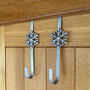 Set Of Two Snowflake Christmas Wreath Hangers, thumbnail 1 of 4