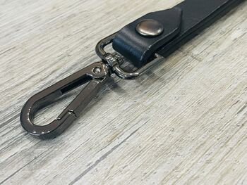 Personalised Black Leather Lanyard, Loop ID Lanyard, 5 of 12