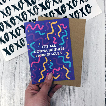 New Baby Card 'It's All Gonna Be Shits And Giggles', 6 of 7