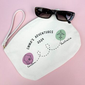Personalised Travel Destination Travel Pouch, 2 of 3