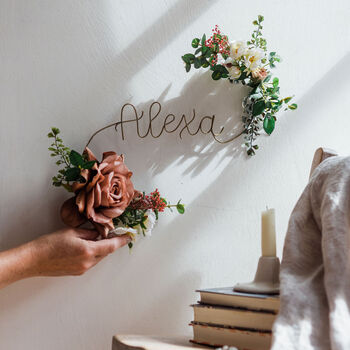 Personalised Wild Rose Wire Name Sign, 5 of 5