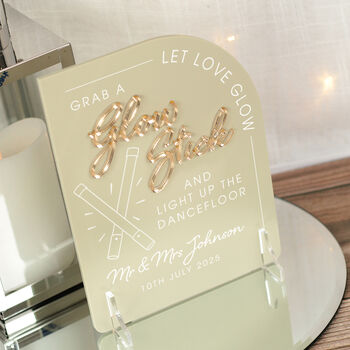 Let Love Glow Arch Wedding Grab A Glow Stick Sign, 4 of 8