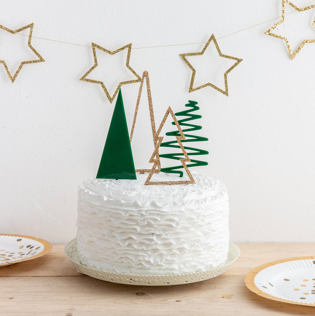 Christmas Tree Cake Topper Party Gift Set By Funky Laser Notonthehighstreet Com