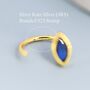 Marquise Sapphire Blue Cz Huggie Hoops, thumbnail 3 of 12
