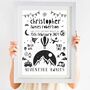 Personalised Keepsake Birth Print Monochrome Adventure, thumbnail 1 of 4