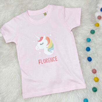 Personalised Unicorn Rainbow T Shirt, 2 of 3