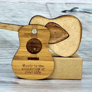 Personalised Mini Wood Guitar Pick Case, 6 of 9