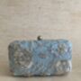 Blue Embroidered Rectangular Clutch Bag, thumbnail 1 of 9