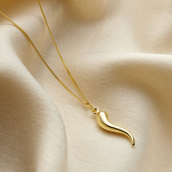 9ct Gold Horn Charm Necklace, 3 of 5