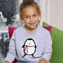 Personalised Kids Penguin Sweatshirt, thumbnail 2 of 9