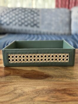 Vegan Leather Desk Caddy, Desk Organiser, 2 of 8