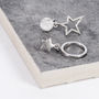Sterling Silver Star And Full Moon Earrings, thumbnail 2 of 6