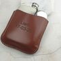 Personalised Hip Flask And Leather Pouch, thumbnail 2 of 9