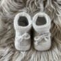 Grey Knitted Baby Booties, thumbnail 7 of 10