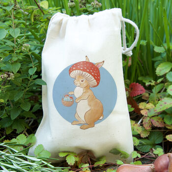Mushroom Bunny Personalised Easter Gift Bag With Seeds, 2 of 2