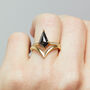 18ct Gold Kite Salt And Pepper Diamond Engagement Ring, thumbnail 5 of 5