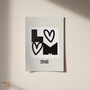 Personalised Couples Initials And Year Minimal Print, thumbnail 3 of 8