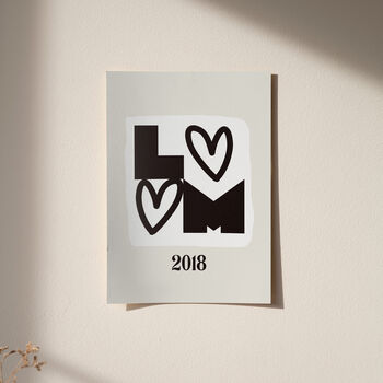 Personalised Couples Initials And Year Minimal Print, 4 of 9