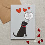 Black Labrador Valentine's Day Card, thumbnail 1 of 2