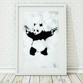 Banksy Panda Framed Print By The Binary Box | notonthehighstreet.com