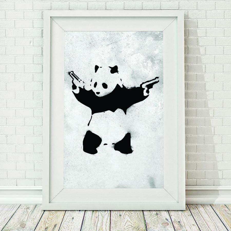 Banksy Panda Framed Print By The Binary Box | notonthehighstreet.com