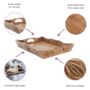 Fair Trade Hand Carved Natural Mango Wood Tea Tray, thumbnail 2 of 12