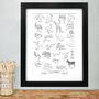 A To Z Of Animals Print, thumbnail 1 of 2