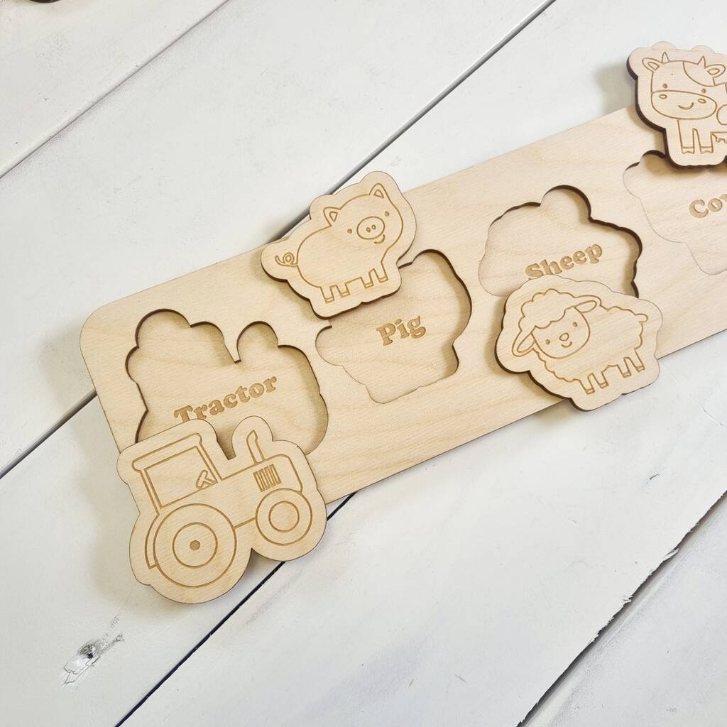 Personalised Children's Wooden Farm Puzzle, 1 of 7