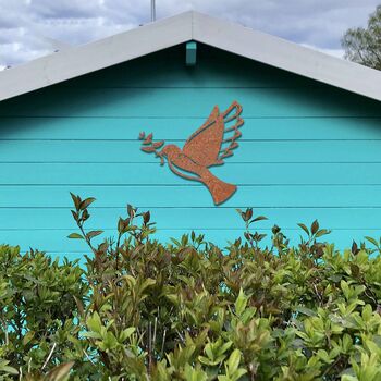 Metal Peace Bird Garden Decor Rusty Bird Wall Art Gift, 9 of 10