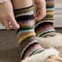 Crochet Knit Socks, Vintage Stripe Slipper Socks, thumbnail 2 of 8