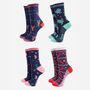 Sealife Bamboo Socks Christmas Gift Set Women's Four Pack, thumbnail 2 of 3
