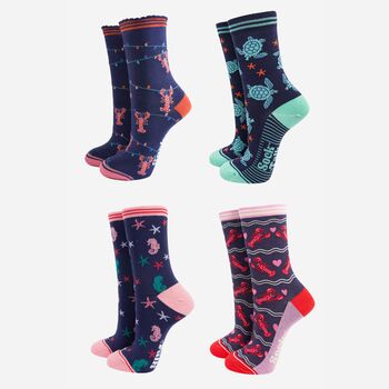 Sealife Bamboo Socks Christmas Gift Set Women's Four Pack, 2 of 3