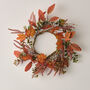 40cm Orange Mixed Leaf Foliage Autumnal Wreath, thumbnail 1 of 3