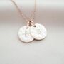 Personalised Hammered Double Initial Disc Necklace, thumbnail 4 of 12