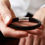 Men's Personalised Silver Clasp Leather Bracelet, thumbnail 1 of 8