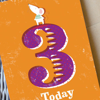 3rd Birthday Card 'Three Today', 2 of 2