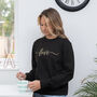 Ladies Love Sweatshirt In Black And Gold, thumbnail 2 of 4