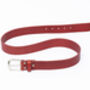 Premium Handmade Mens Leather Belt Red 35mm Wide, thumbnail 4 of 9