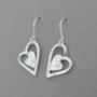 Silver Patchwork Heart Drop Earrings, thumbnail 1 of 5