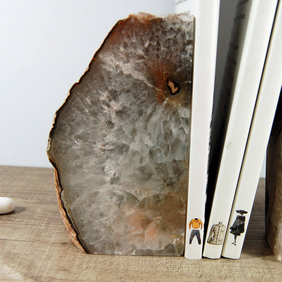 natural agate bookends by minke and fin