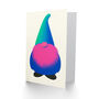 Santa Gonk Gnome Pink Blue Green Xmas Christmas Card, thumbnail 2 of 4