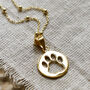 Sterling Silver Paw Print Necklace, thumbnail 3 of 8