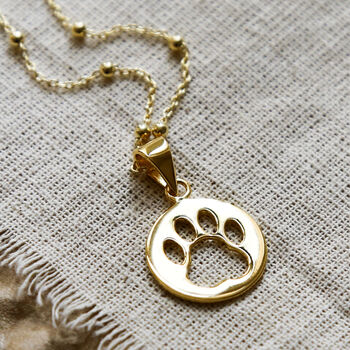 Sterling Silver Paw Print Necklace, 3 of 8