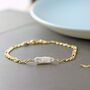 Long Irregular Biwa Pearl Chunky Chain Bracelet, thumbnail 3 of 8
