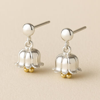 Sterling Silver May Birth Flower Lily Of The Valley Earrings, 2 of 5