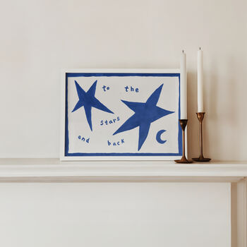 To The Stars And Back Nursery Hand Painted Print, 4 of 9