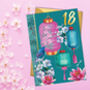 18th Flowers And Gold Birthday Card, thumbnail 1 of 3