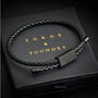 Men's Black Leather Bracelet With Adjustable Fit And Single Clasp, Artisan Jewellery, thumbnail 1 of 6