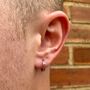 Sterling Silver Patterned Huggie Hoop Earring For Men, thumbnail 4 of 10