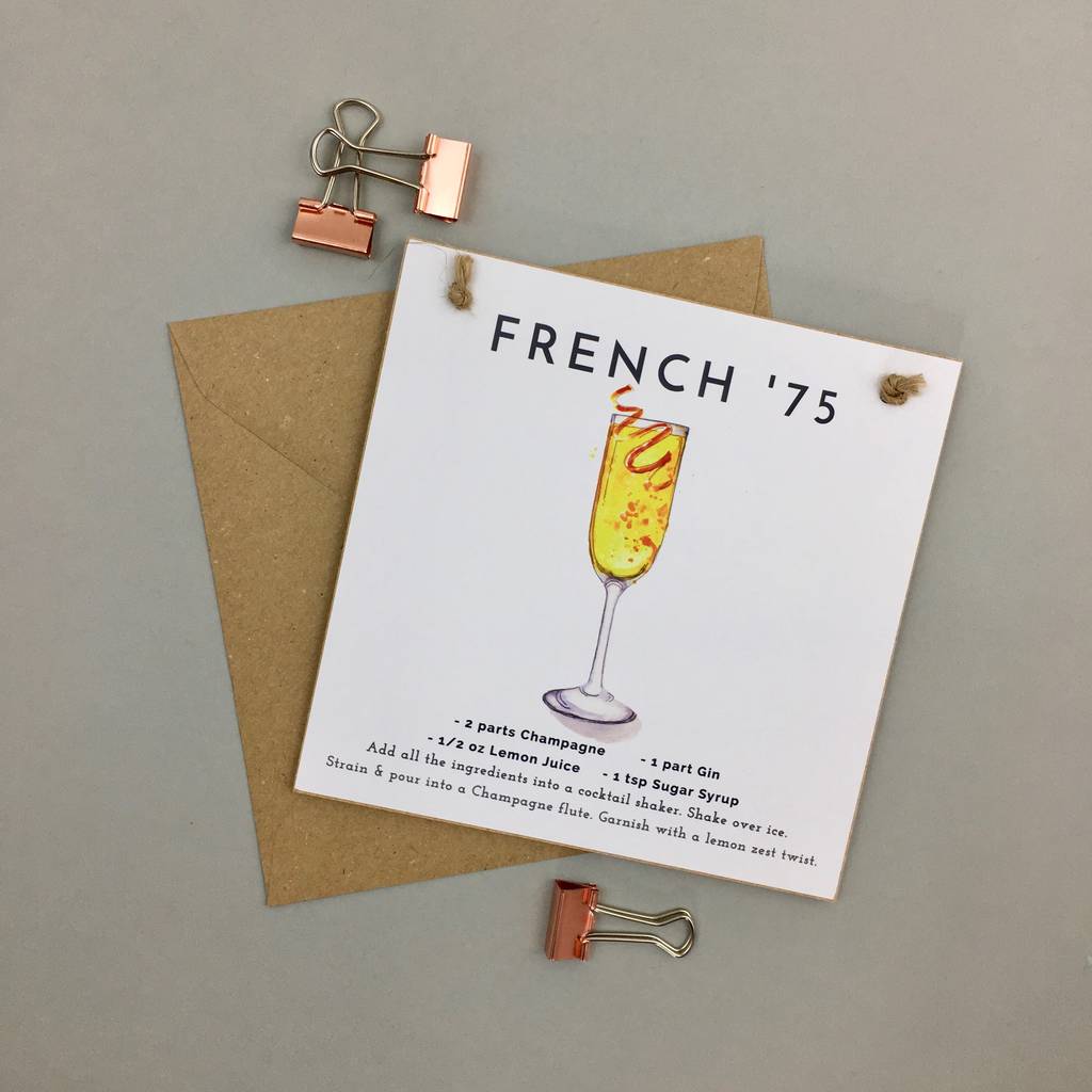 French 75 Cocktail Gift A Card By Bold & Bright
